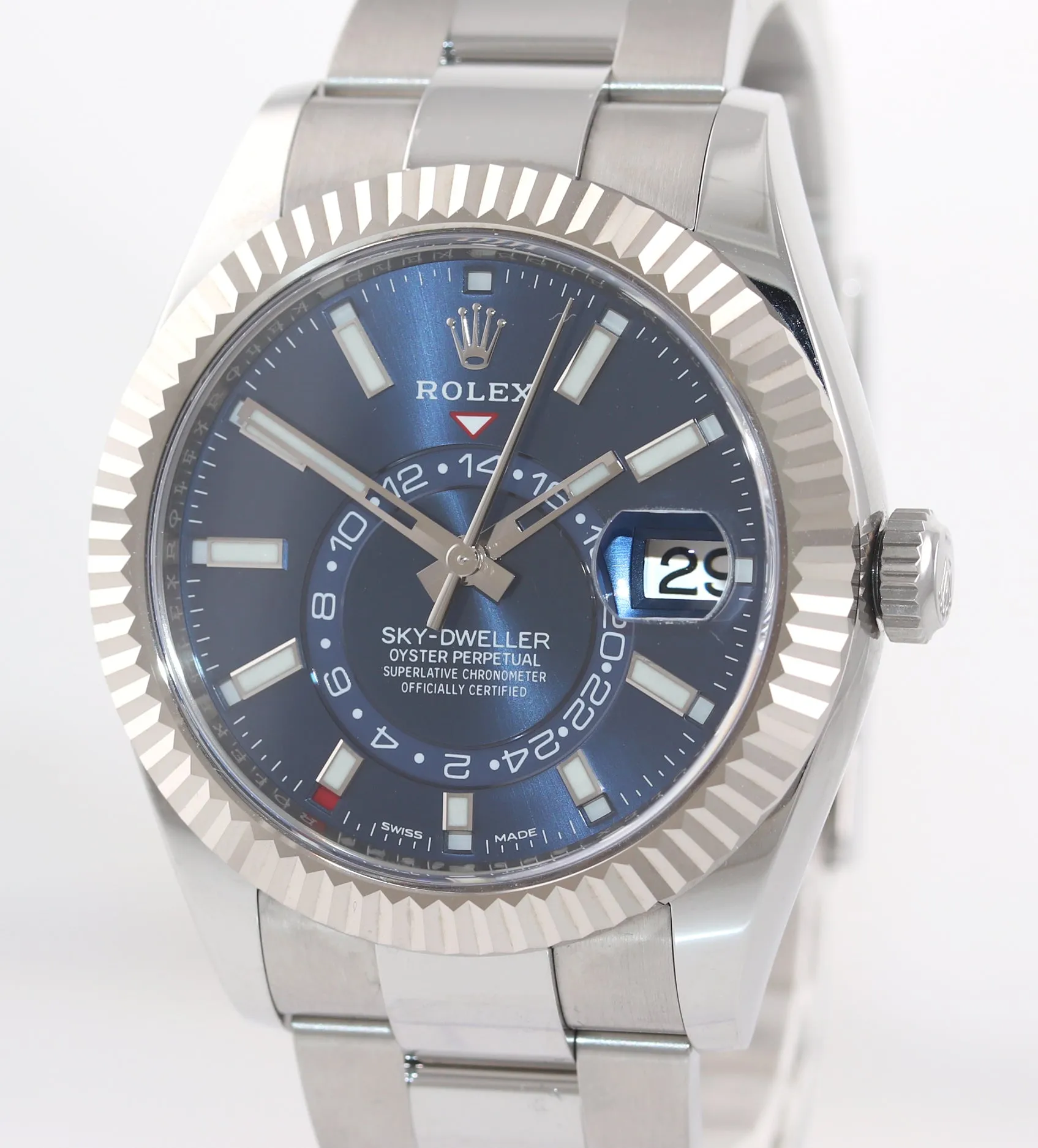 2020 BRAND NEW PAPERS Rolex Blue Sky-Dweller White Gold 42mm 326934 Watch Box