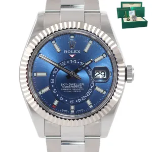 2020 BRAND NEW PAPERS Rolex Blue Sky-Dweller White Gold 42mm 326934 Watch Box