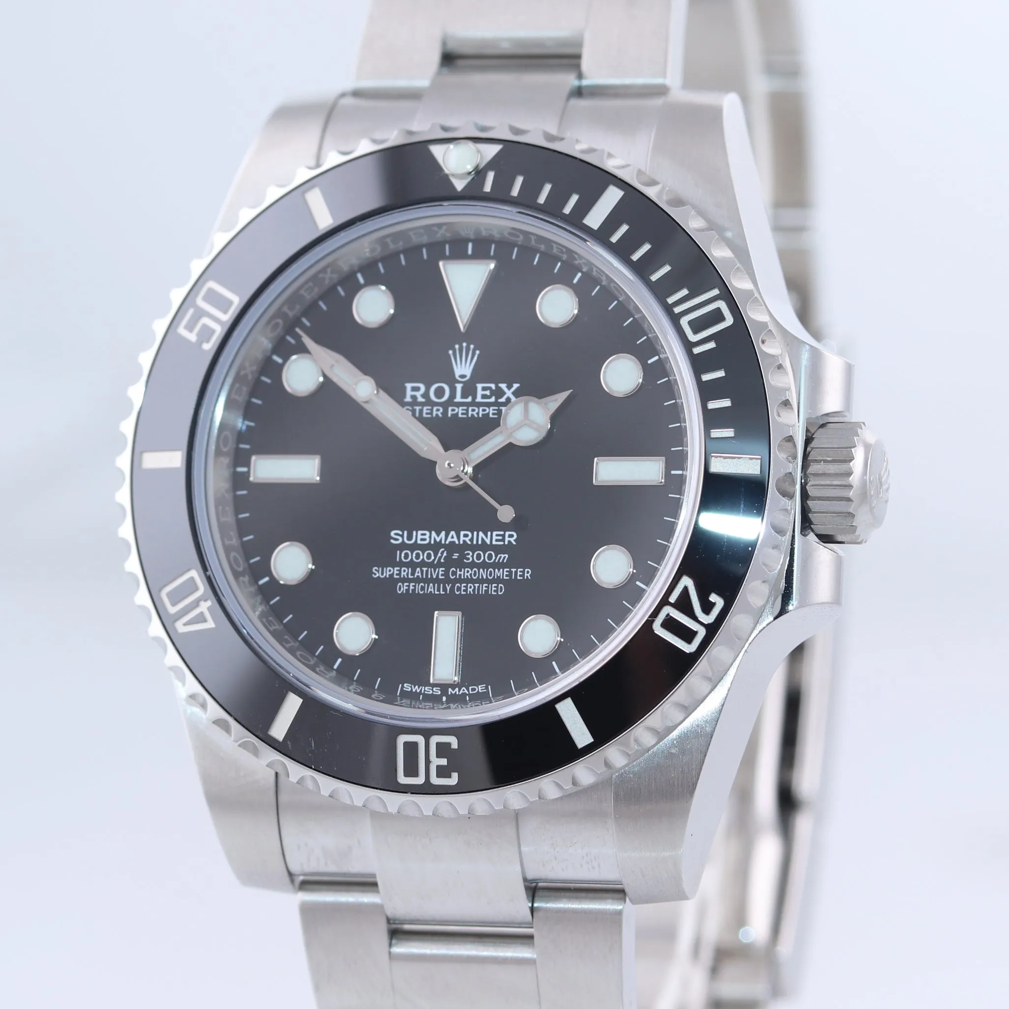 2020 BRAND NEW PAPERS Rolex Submariner No Date 114060 Steel Black Ceramic Watch