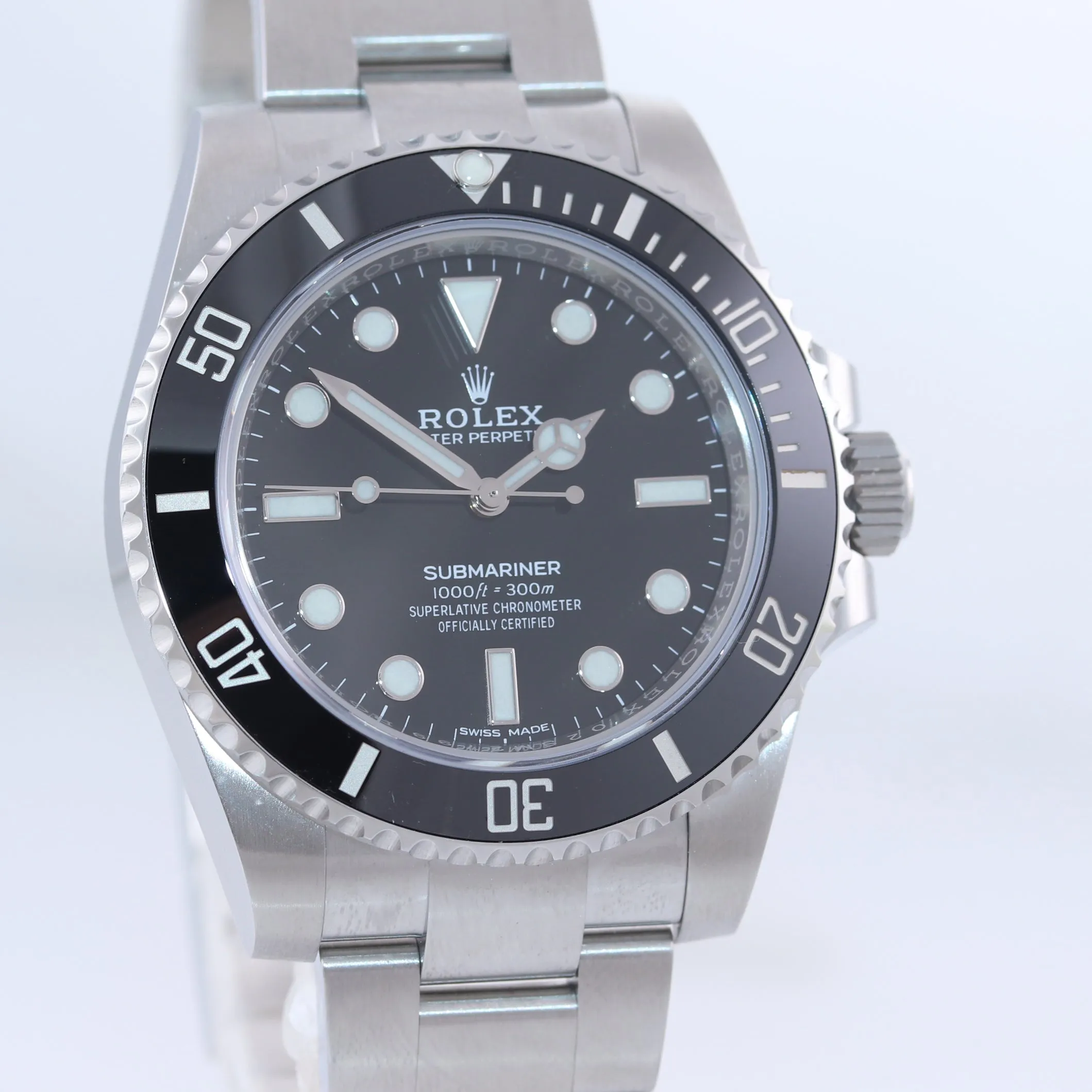 2020 BRAND NEW PAPERS Rolex Submariner No Date 114060 Steel Black Ceramic Watch