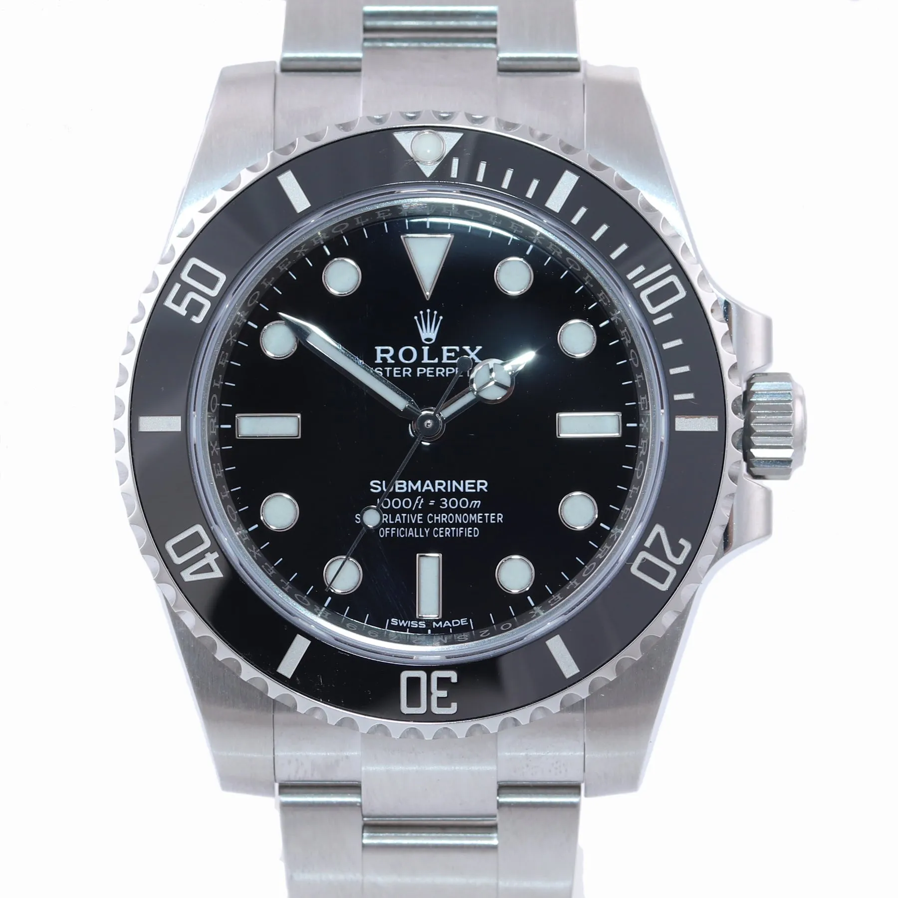 2020 BRAND NEW PAPERS Rolex Submariner No Date 114060 Steel Black Ceramic Watch