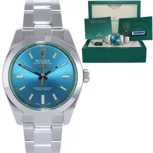2020 NEW PAPERS Rolex Milgauss Blue Anniversary Green 116400GV Steel Watch Box