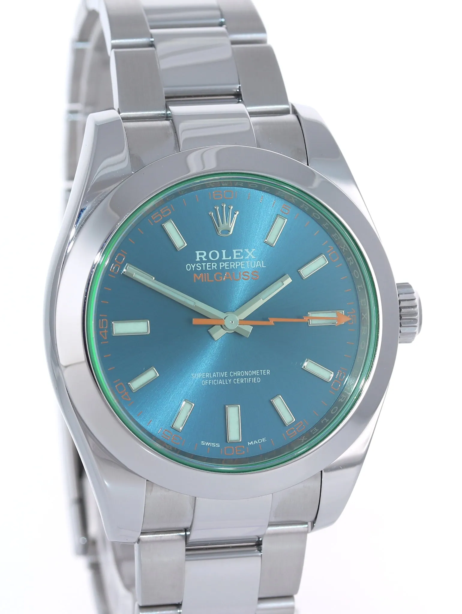2020 NEW PAPERS Rolex Milgauss Blue Anniversary Green 116400GV Steel Watch Box