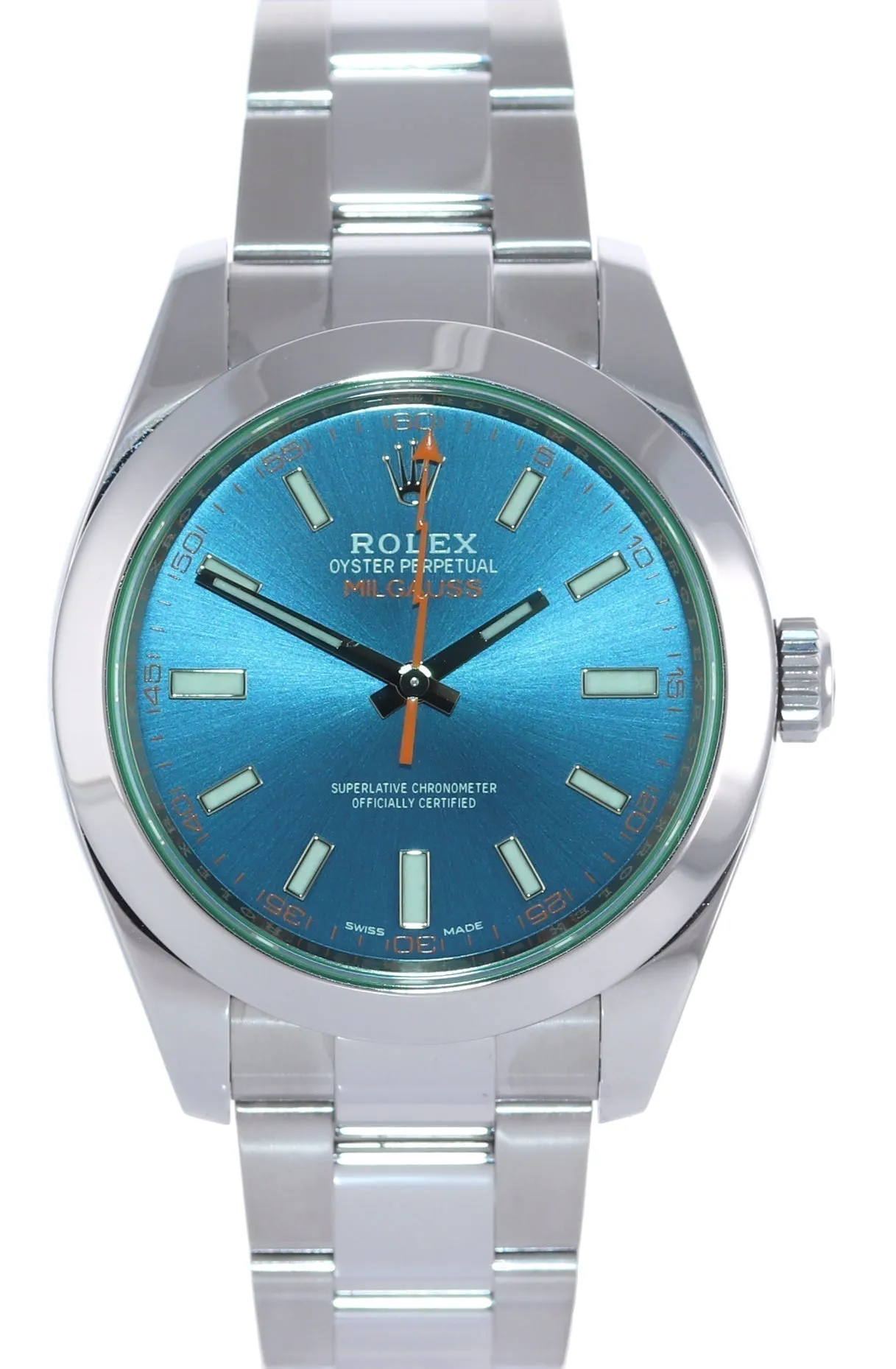 2020 NEW PAPERS Rolex Milgauss Blue Anniversary Green 116400GV Steel Watch Box