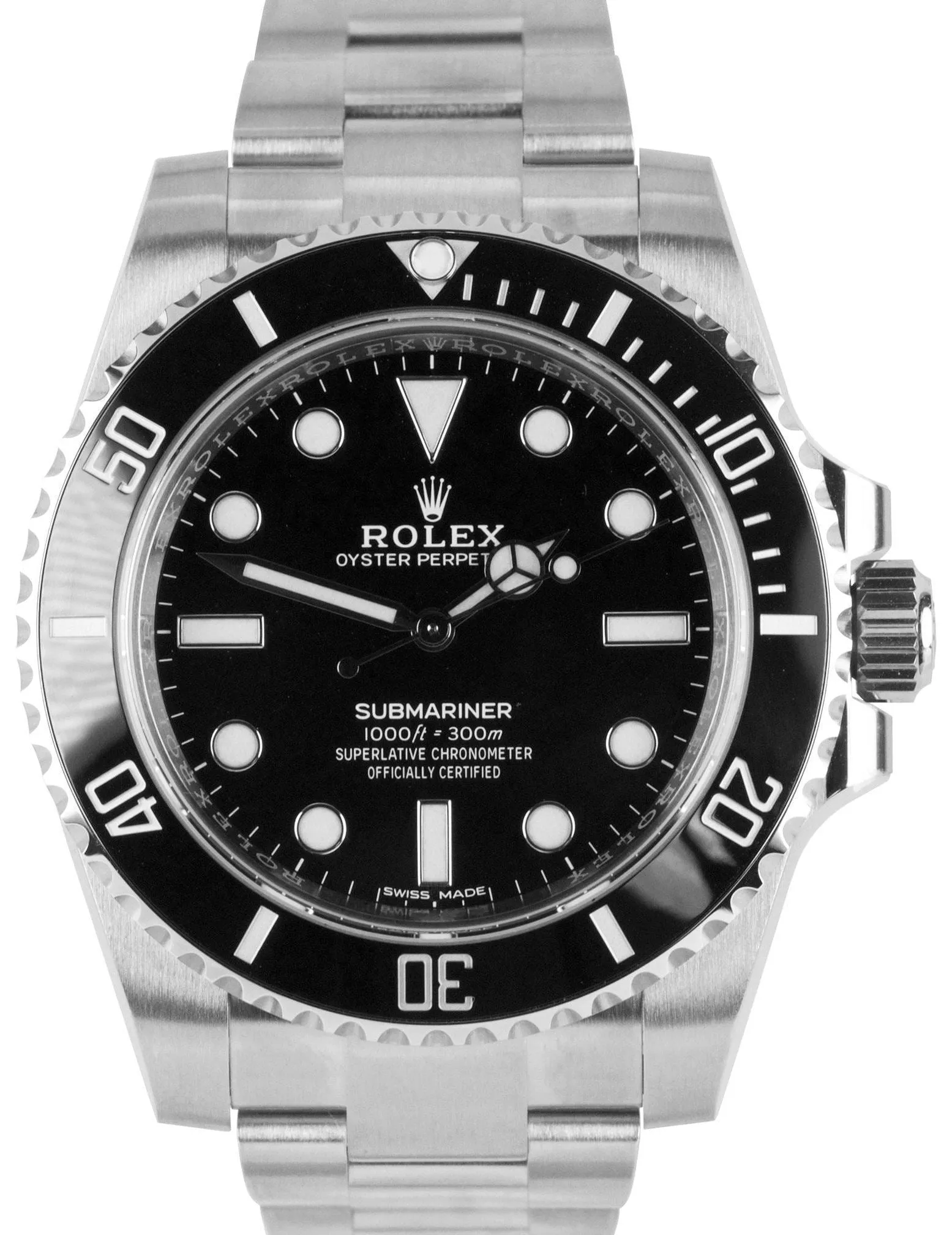 2020 NOS Rolex Submariner No-Date Stainless Steel Dive Ceramic 40mm Watch 114060