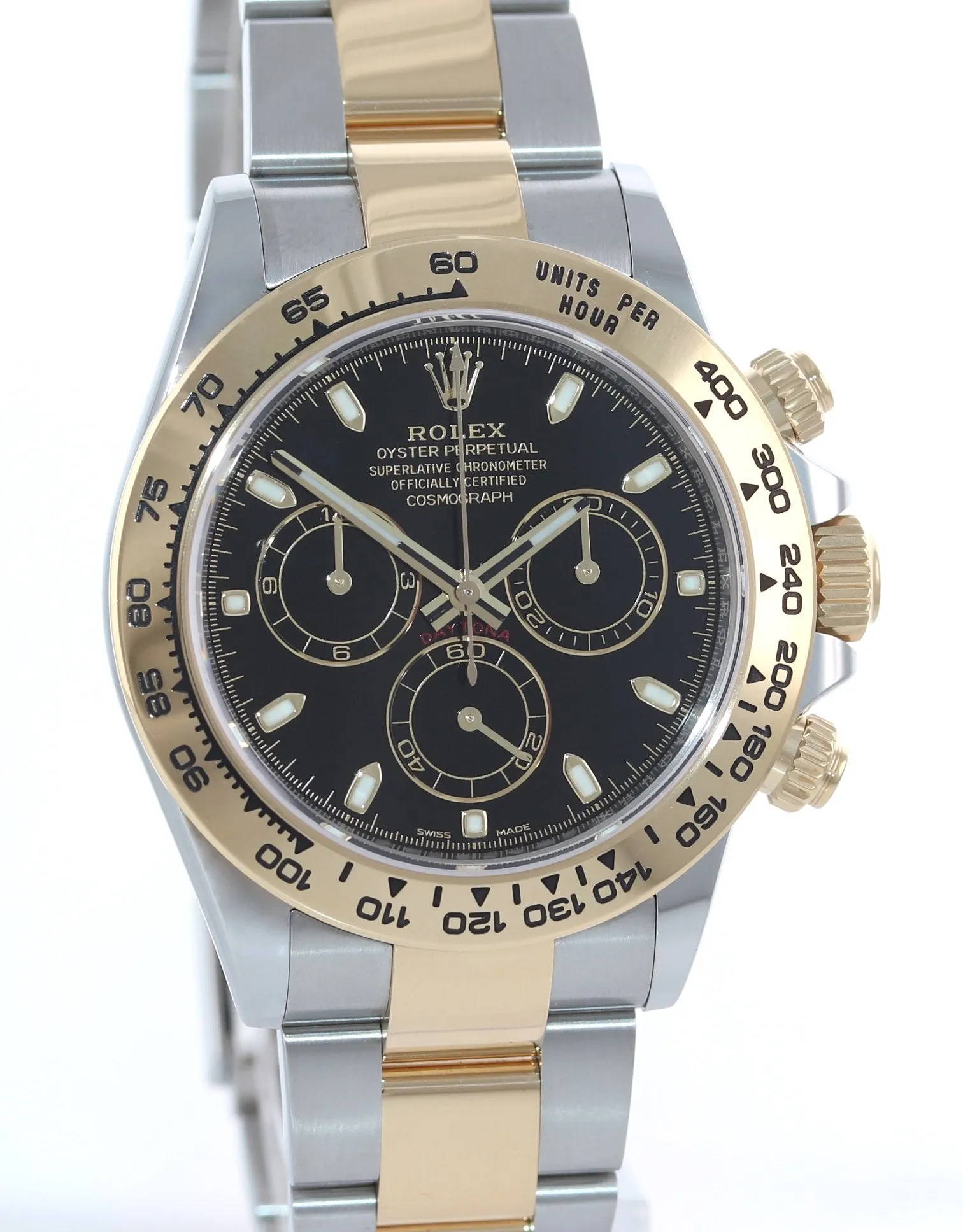 2021 NEW PAPERS Rolex Daytona Chrono 116503 Black Two Tone Steel 18k Gold Watch
