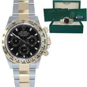 2021 NEW PAPERS Rolex Daytona Chrono 116503 Black Two Tone Steel 18k Gold Watch