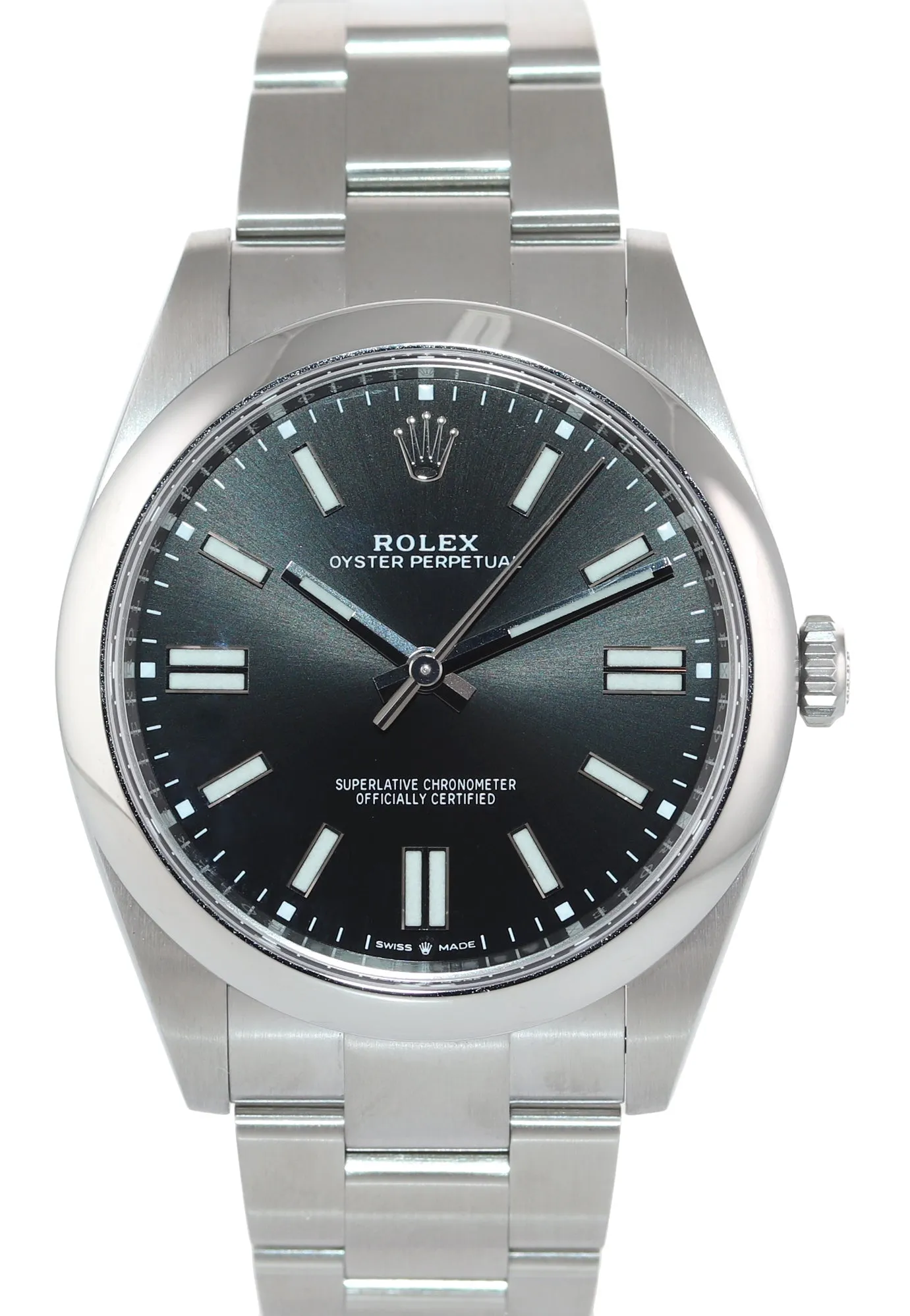 2021 PAPERS New CARD Rolex Oyster Perpetual 41mm Black Oyster Watch 124300 Box