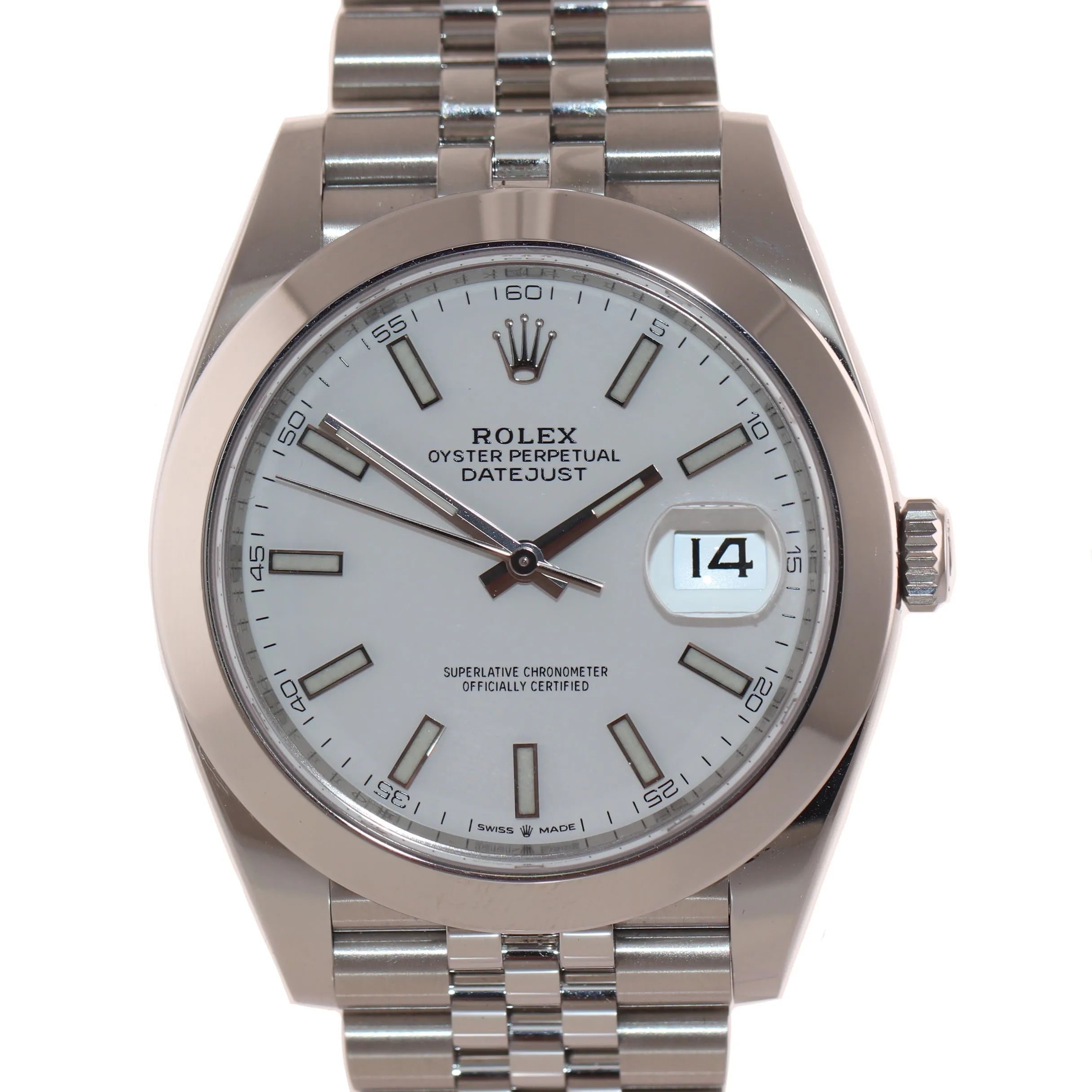 2021 PAPERS Rolex DateJust 41 Steel 126300 White Dial Jubilee 41mm Watch Box