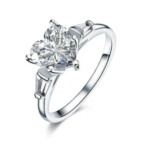 2.0Ct Heart-Shaped Diamond Engagement Ring