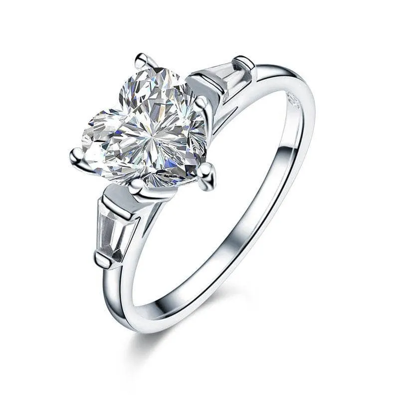 2.0Ct Heart-Shaped Diamond Engagement Ring