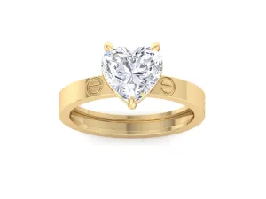 2.50ct Heart Engagement Ring /Heart Shaped Moissanite Ring