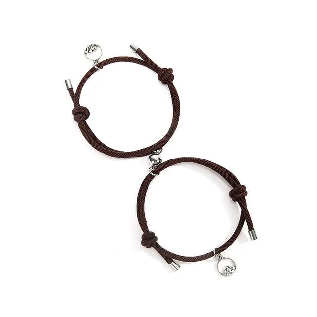 2pcs Magnetic Attract Each Other Creative Personality Couple BFF Bracelet Chain