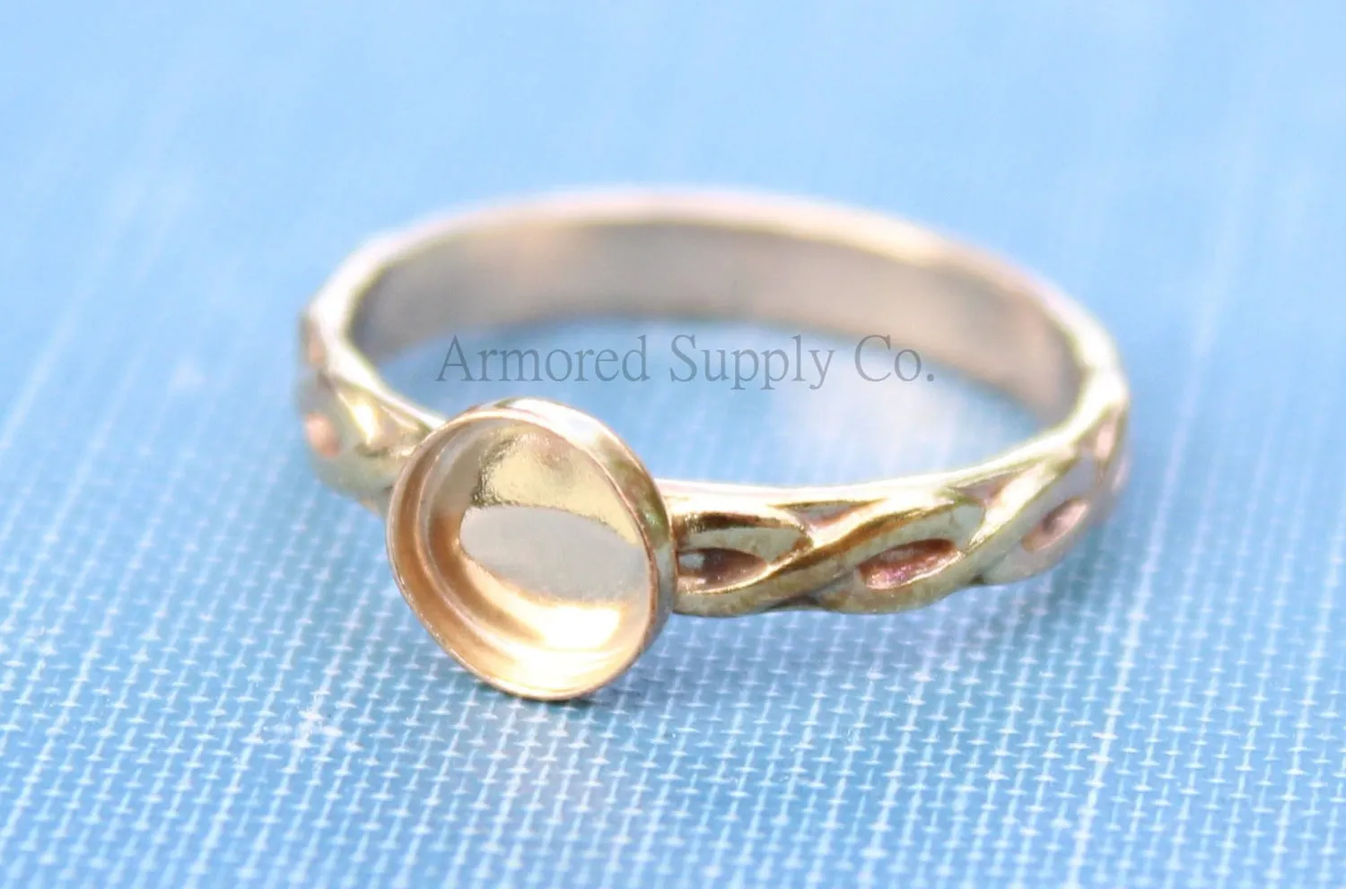 3mm Gold Infinity Bezel Cup Ring blank