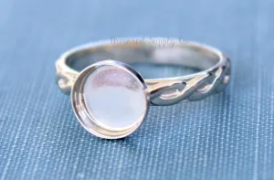 3mm Round Silver Bezel Infinity Bezel Ring blank
