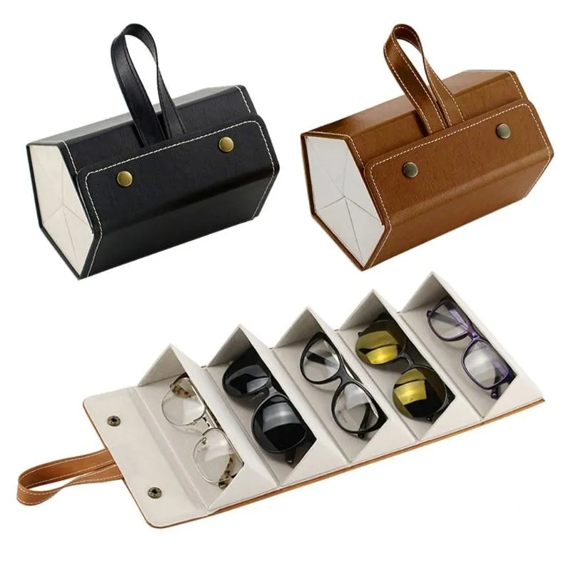 5 Slots Foldable Sunglasses Case