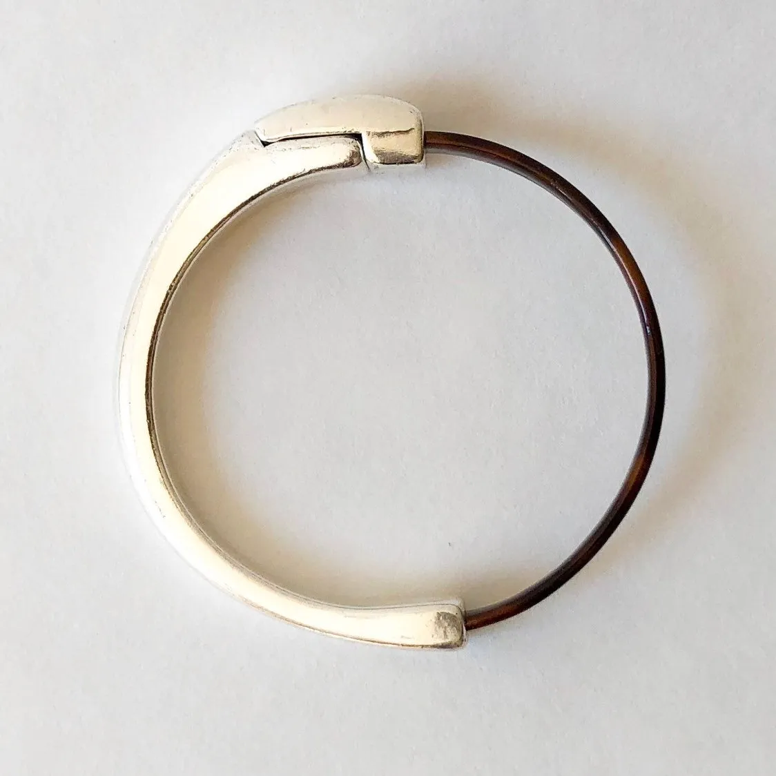 5mm Tortoise Patent Leather Bracelet for Women with Silver Half Cuff Magnetic Clasp