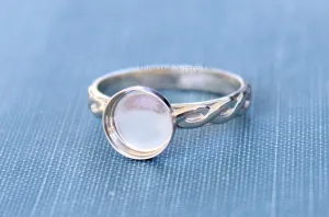 6mm Round Silver Bezel Celtic Infinity Bezel Ring blank