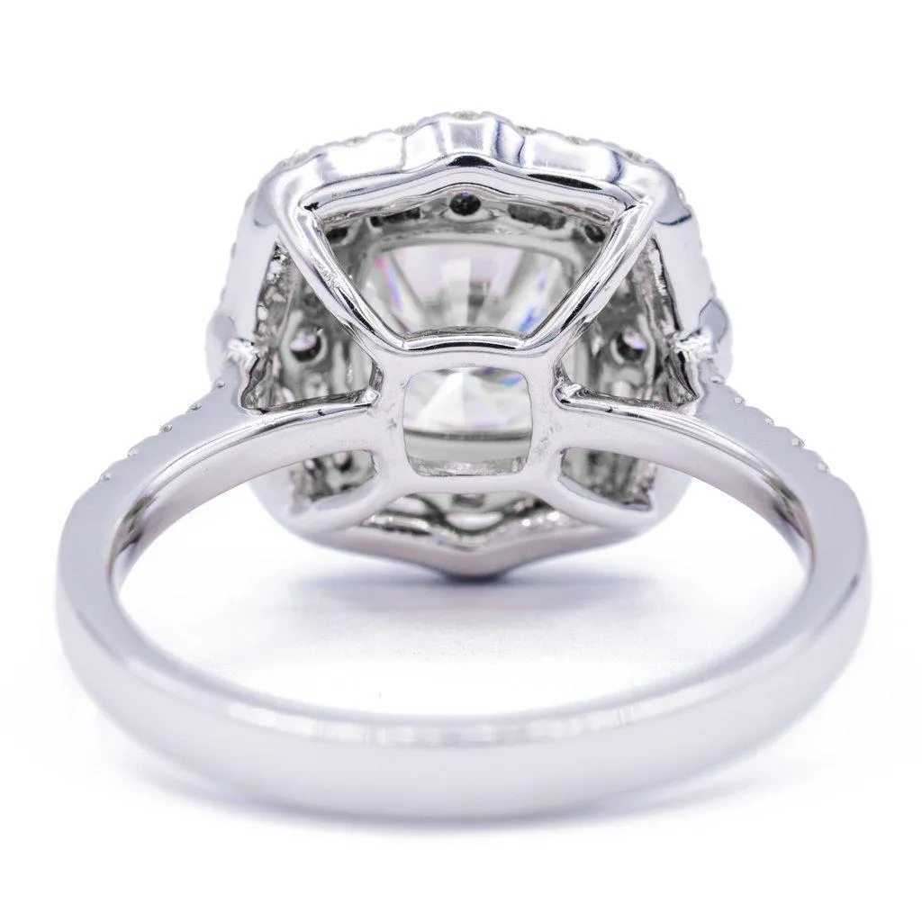 *7.5mm Cushion Center 14k Gold Antique Halo Basket Ring