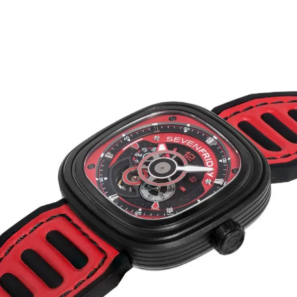 7Friday Red Silicone Strap Red Dial Automatic Watch for Gents - P3B/06-X136
