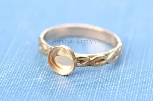 7mm Bezel Gold Celtic Infinity Ring blank