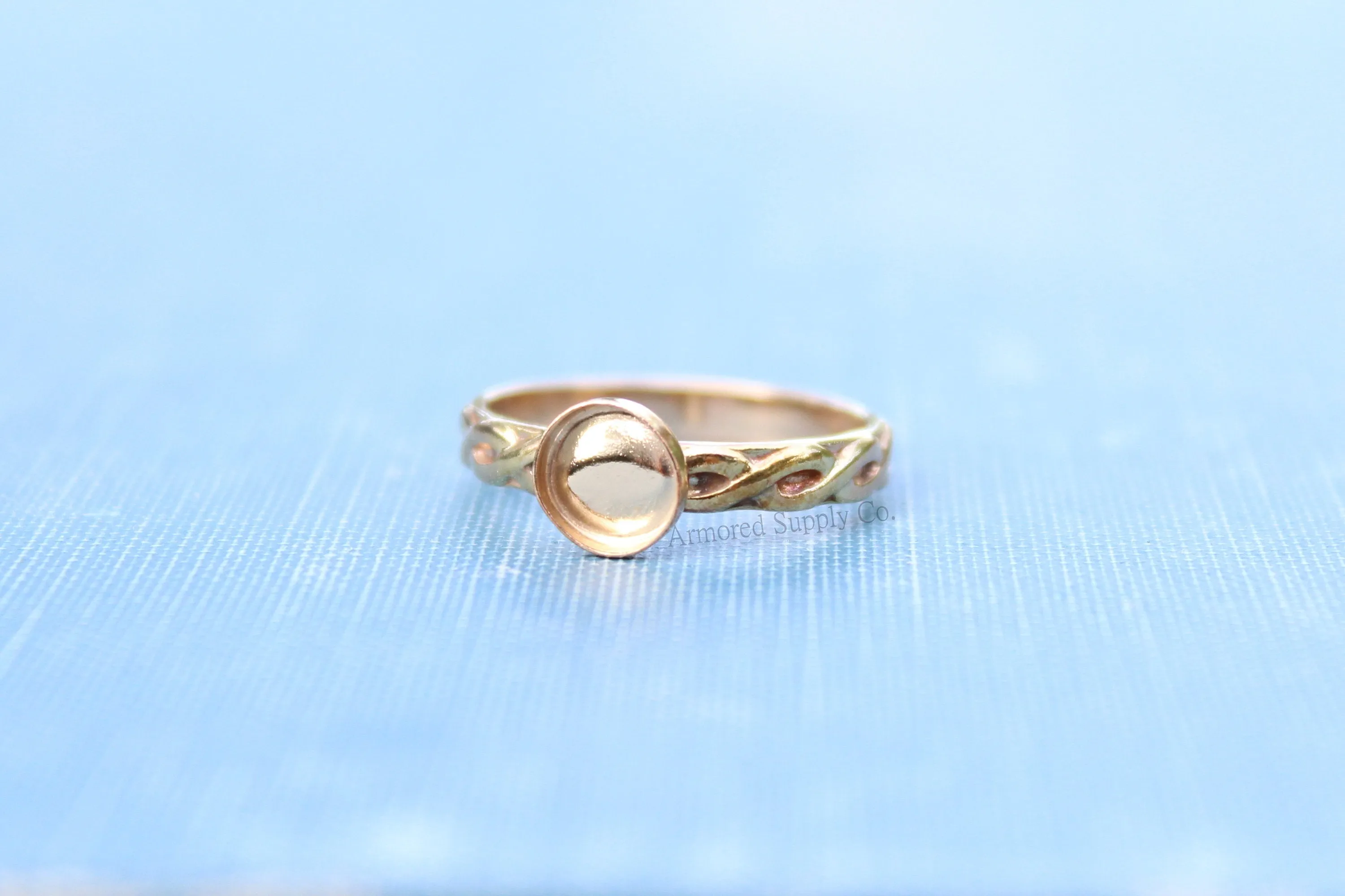7x5mm Oval Bezel Celtic Infinity Ring blank Yellow Gold Filled