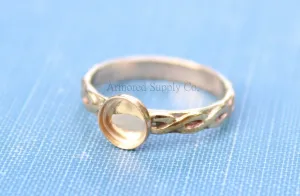 8mm Gold Celtic Infinity Bezel Ring blank
