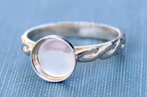8x6mm Oval Silver Bezel Celtic Infinity Ring blank