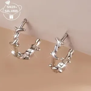 925 Silver Retro Women's Thorny Earrings Daily & Party Wear Birthday Anniversary