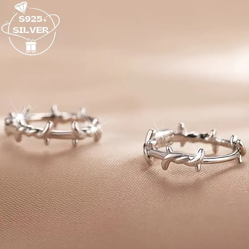 925 Silver Retro Women's Thorny Earrings Daily & Party Wear Birthday Anniversary