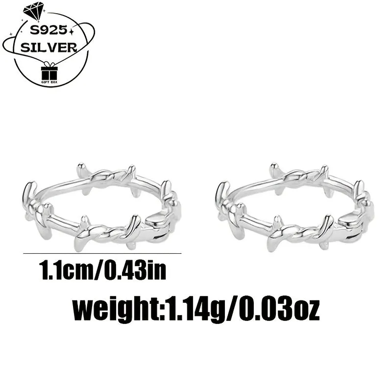 925 Silver Retro Women's Thorny Earrings Daily & Party Wear Birthday Anniversary