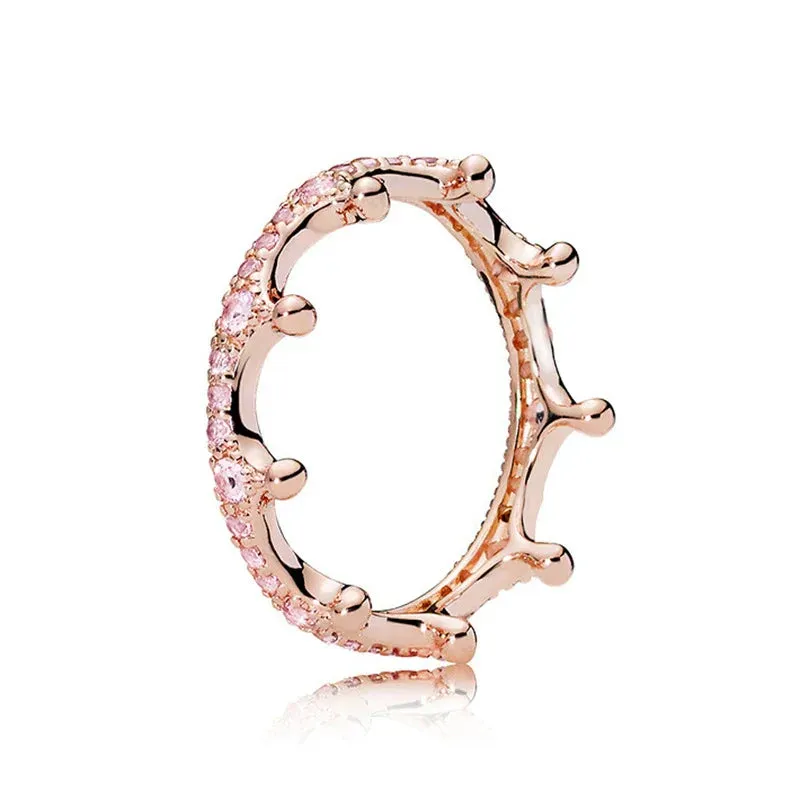 925 Sterling Silver Rings For Women Original Infinity Love Heart Crown Engagement Wedding Ring Rose Gold Crystals Luxury Jewelry