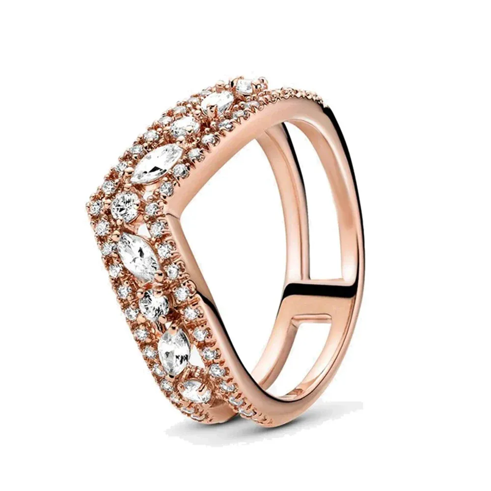 925 Sterling Silver Rings For Women Original Infinity Love Heart Crown Engagement Wedding Ring Rose Gold Crystals Luxury Jewelry