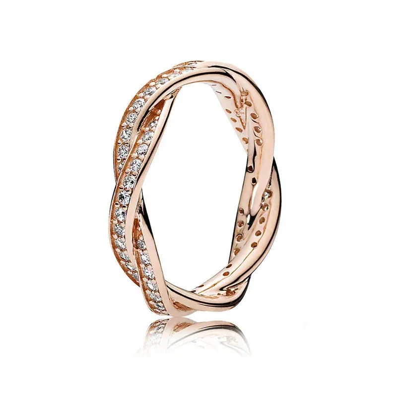 925 Sterling Silver Rings For Women Original Infinity Love Heart Crown Engagement Wedding Ring Rose Gold Crystals Luxury Jewelry