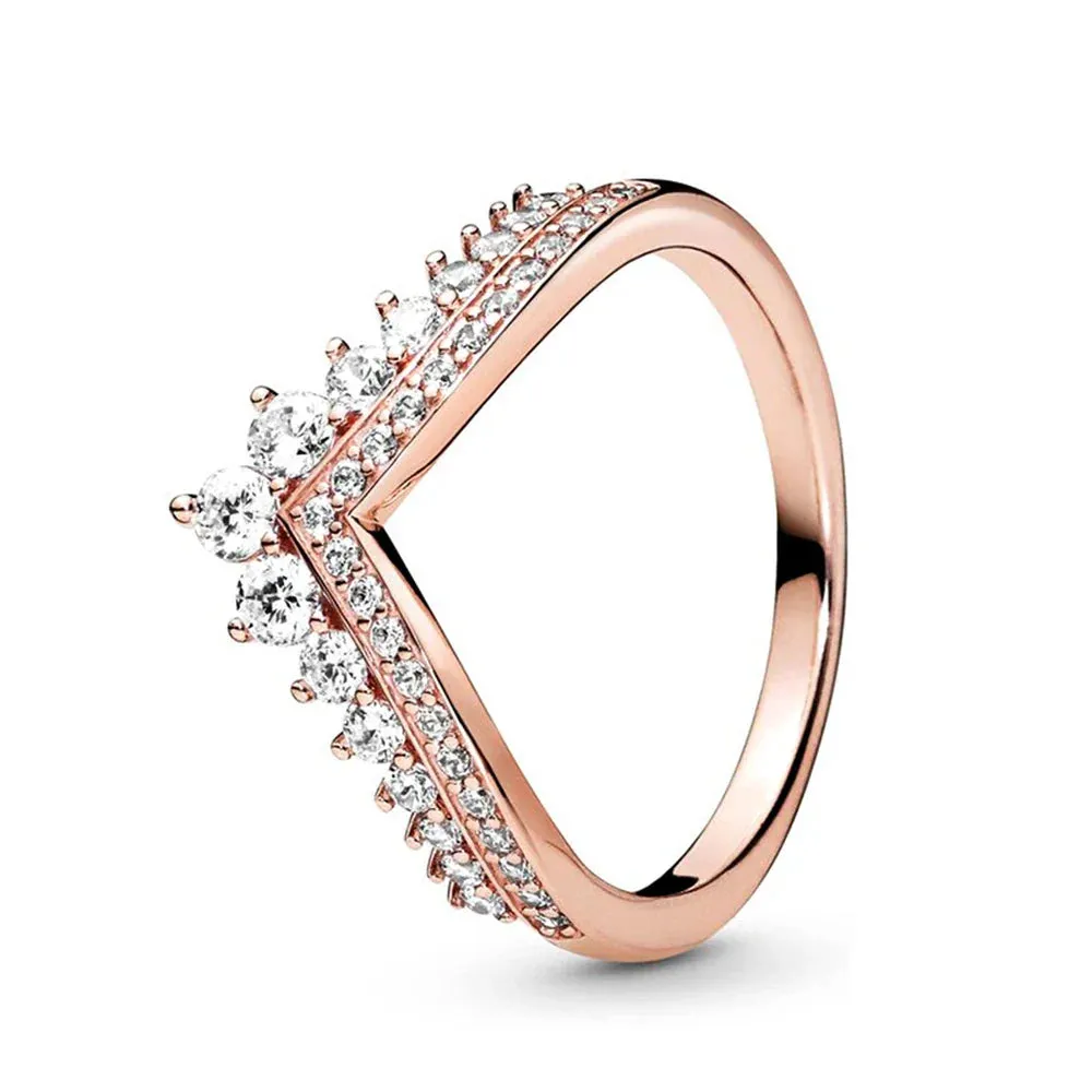 925 Sterling Silver Rings For Women Original Infinity Love Heart Crown Engagement Wedding Ring Rose Gold Crystals Luxury Jewelry