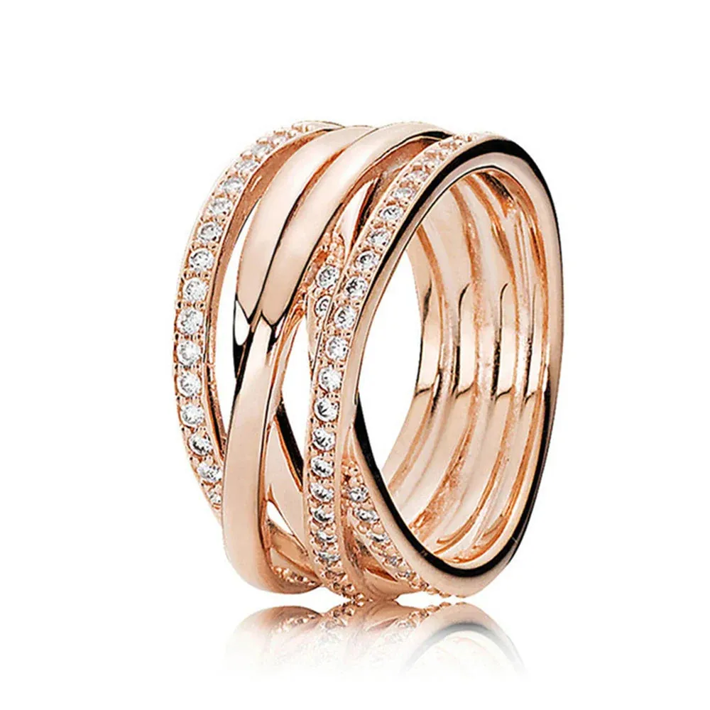925 Sterling Silver Rings For Women Original Infinity Love Heart Crown Engagement Wedding Ring Rose Gold Crystals Luxury Jewelry