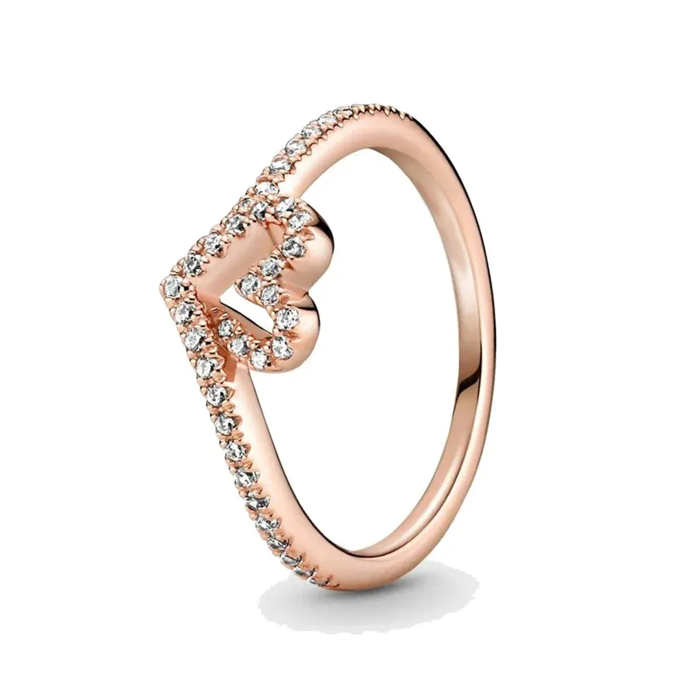 925 Sterling Silver Rings For Women Original Infinity Love Heart Crown Engagement Wedding Ring Rose Gold Crystals Luxury Jewelry
