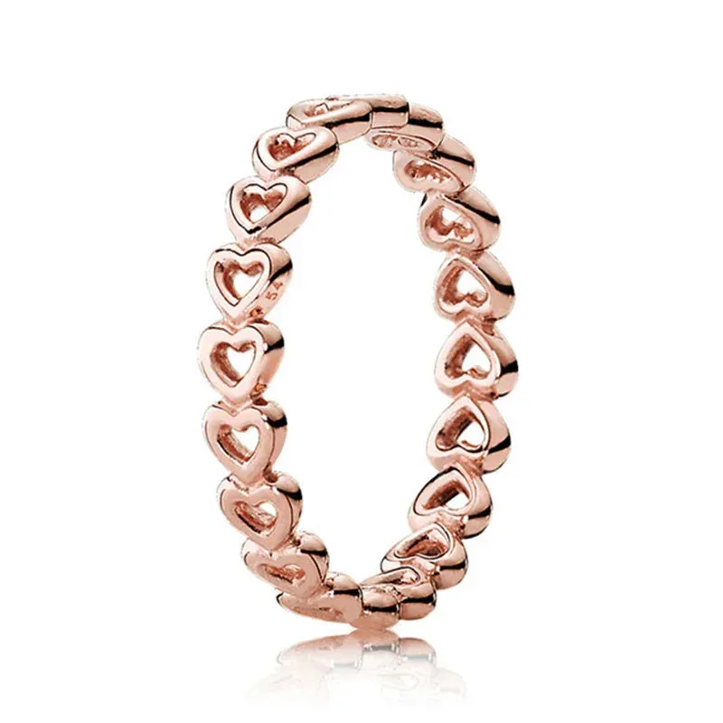 925 Sterling Silver Rings For Women Original Infinity Love Heart Crown Engagement Wedding Ring Rose Gold Crystals Luxury Jewelry