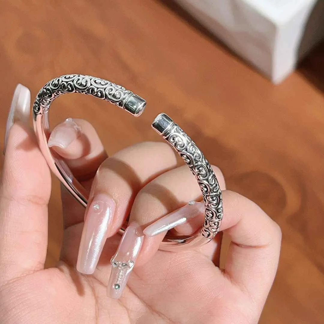 999 Sterling Silver Black Myth Wukong Matching Couple Bracelets, Wukong Crown & Monkey King Bar Bracelets, Eternal Love Bracelet