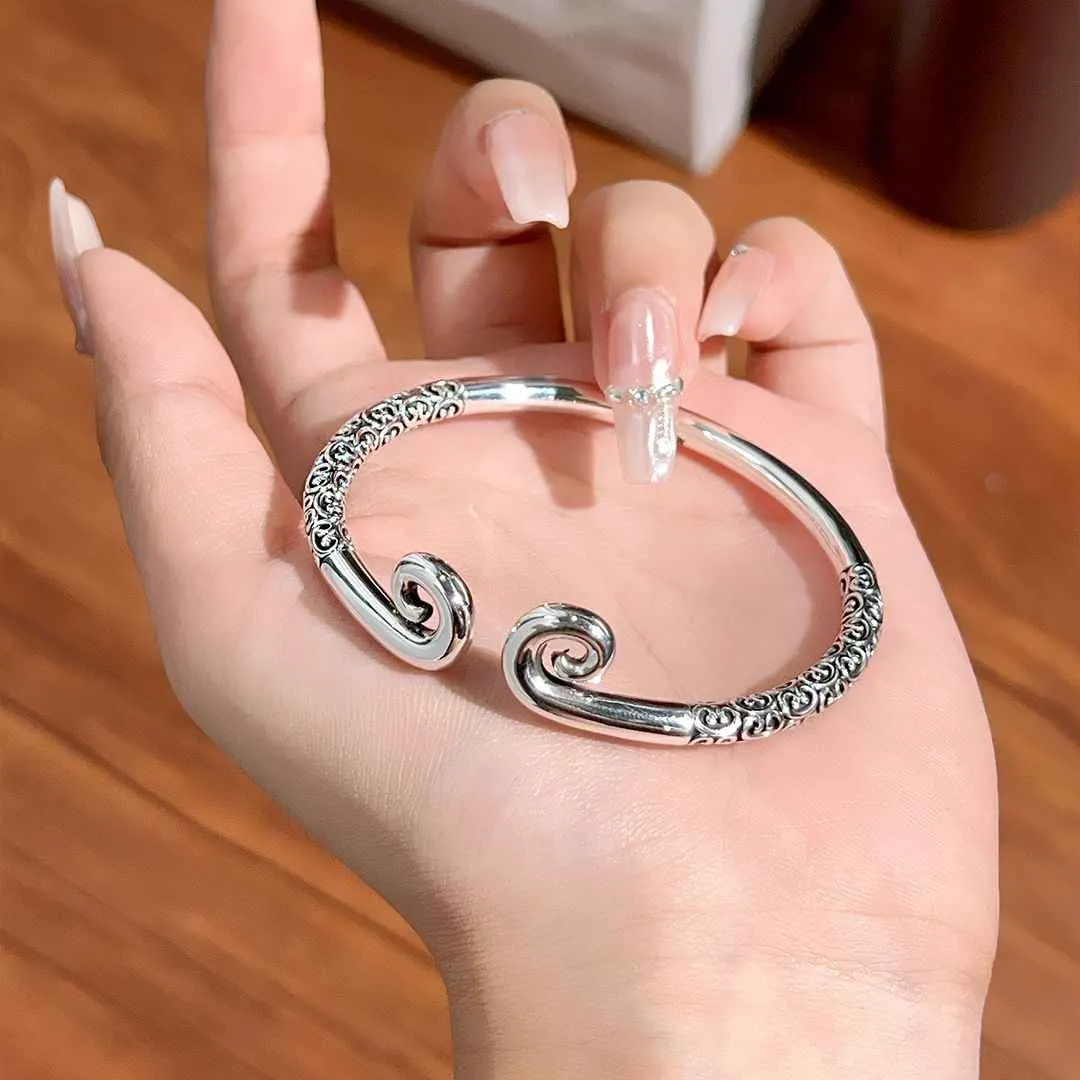 999 Sterling Silver Black Myth Wukong Matching Couple Bracelets, Wukong Crown & Monkey King Bar Bracelets, Eternal Love Bracelet