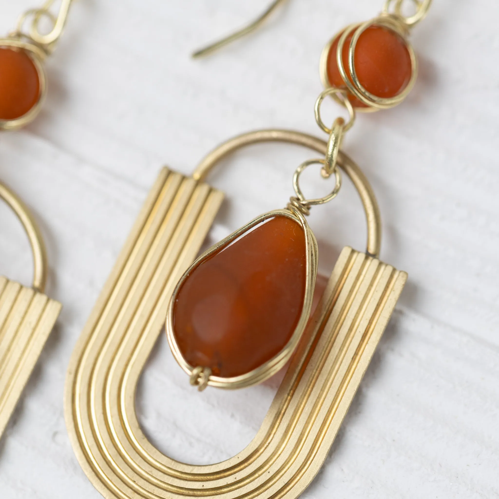 Adi Retro U-Shaped Drop Earrings