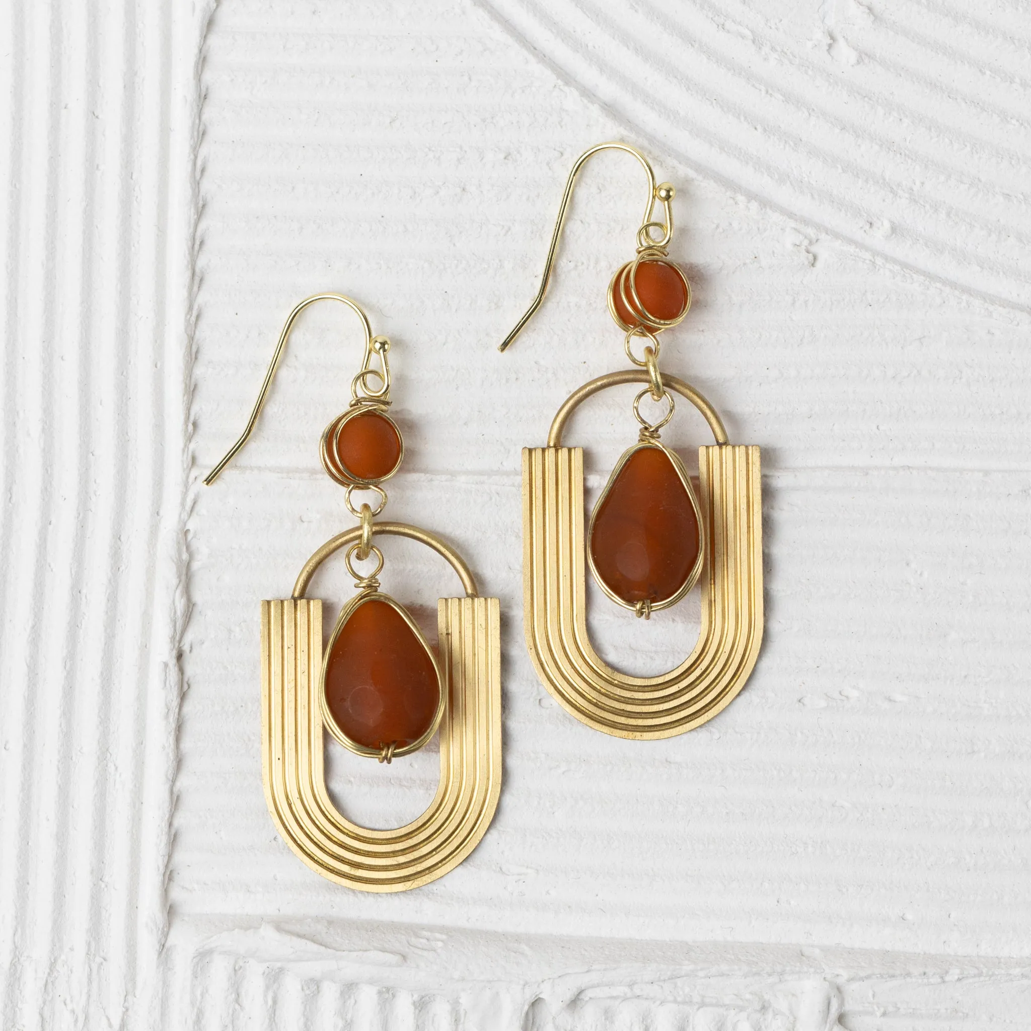 Adi Retro U-Shaped Drop Earrings