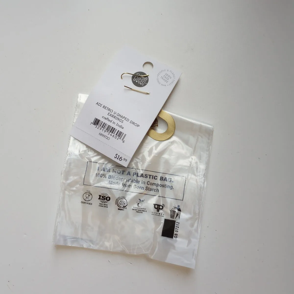Adi Retro U-Shaped Drop Earrings