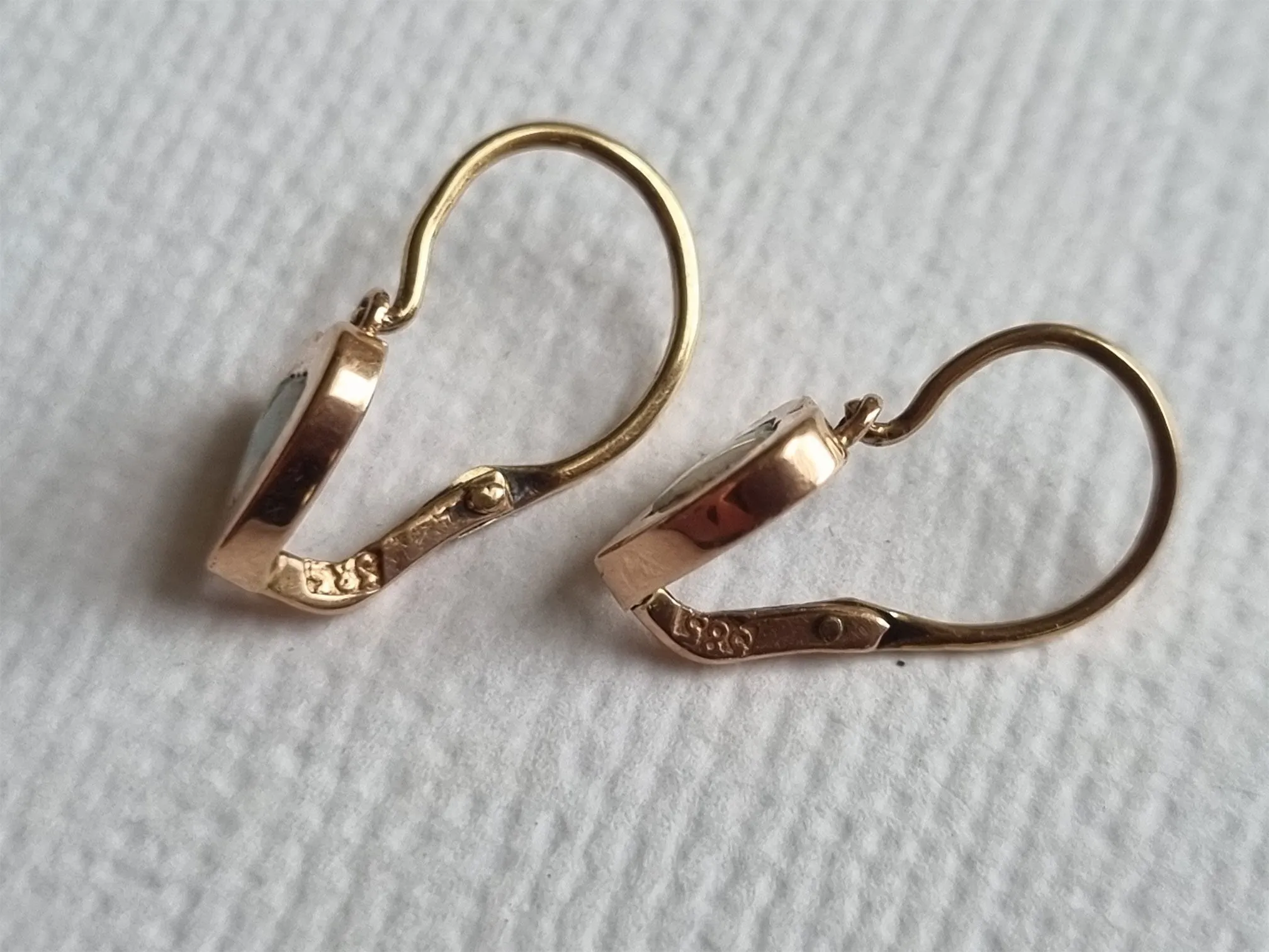 Aemma | Antique Art Nouveau opal heart earrings