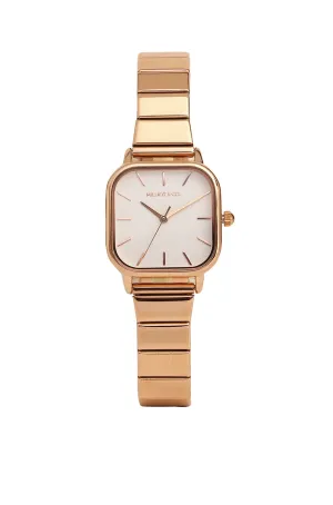 Ainsley Rose Gold Mesh Strap Watch (Salmon)