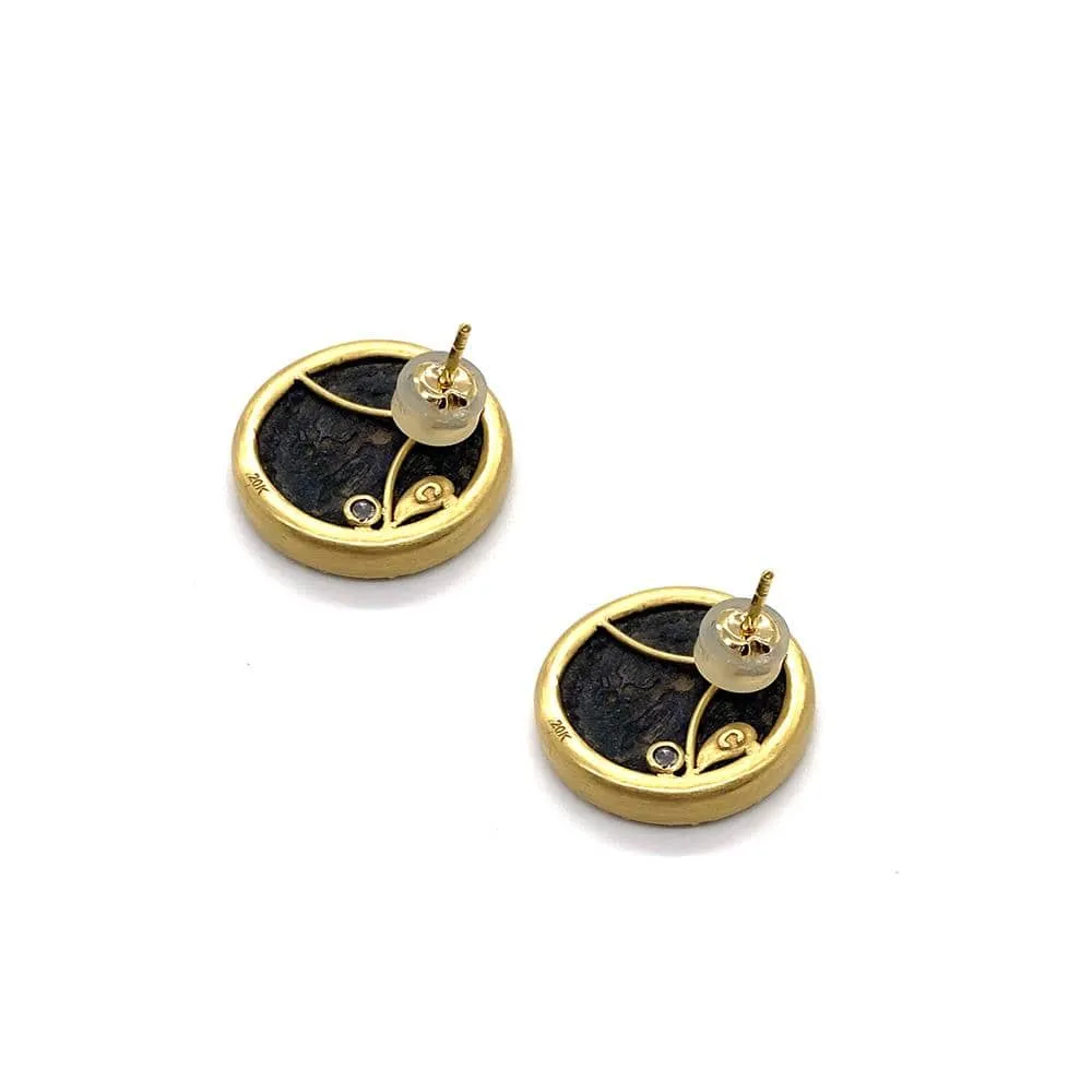 Ancient Coin Stud Earrings