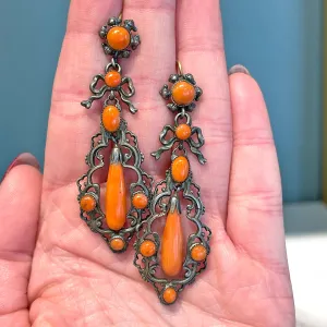 Antique Austro-Hungarian Silver Gilt Girandole Earrings