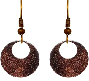Antique Bronze Metallic Circular Eye Earrings, Item# 2437