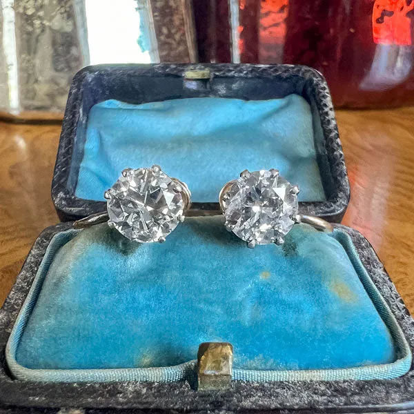 Antique Diamond Stud Earrings