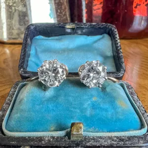 Antique Diamond Stud Earrings